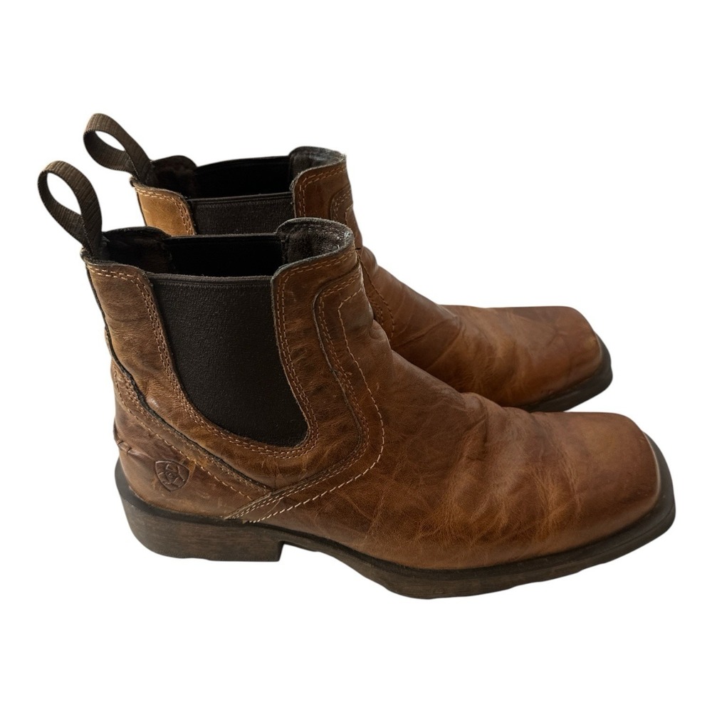 Ariat Bolts Mens 8 D Midtown‎ Rambler Square Toe Chelsea Brown Leather Cowboy